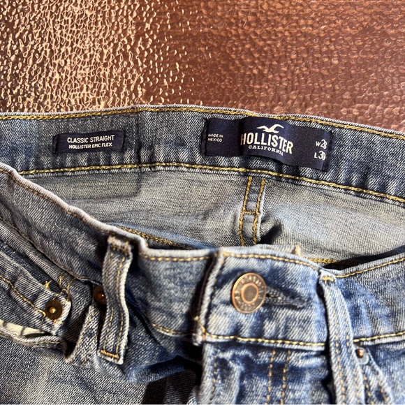 Hollister Classic Straight Epix Flex Mens 28x30 Light Blue Jeans - Picture 5 of 6